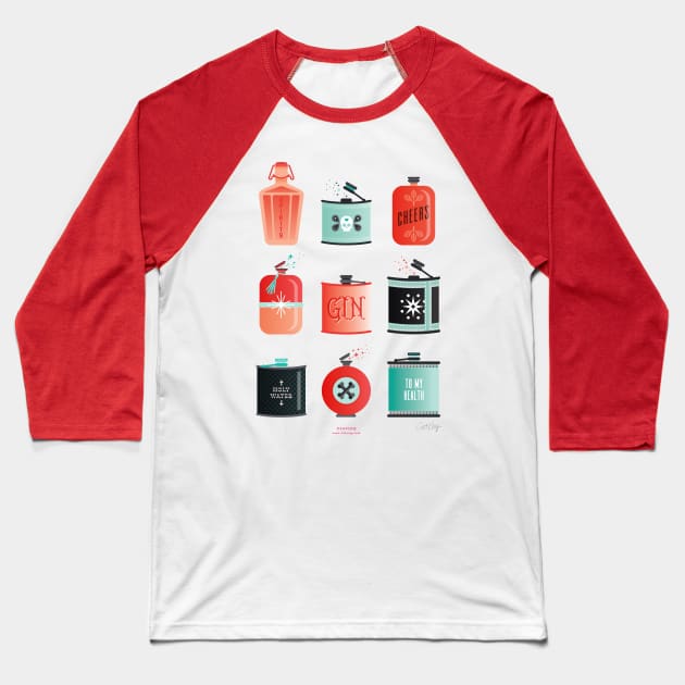 flasks red turquoise Baseball T-Shirt by CatCoq